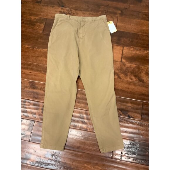 Nili Lotan Light Brown (ISSUE - 2609988) Khaki Chino Tapered Leg Pants, Size 30 - Picture 1 of 5